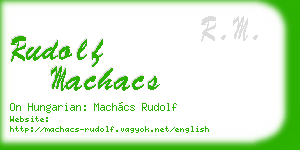 rudolf machacs business card